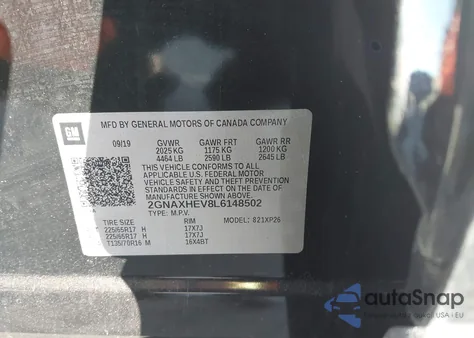 2020 Chevrolet Equinox Fwd Ls z USA, uszkodzony, nr VIN 2GNAXHEV8L6148502